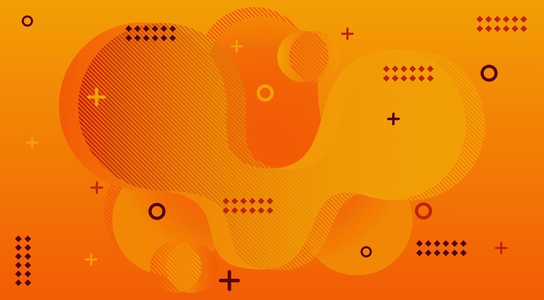 abstract orange background with circles and dots vector