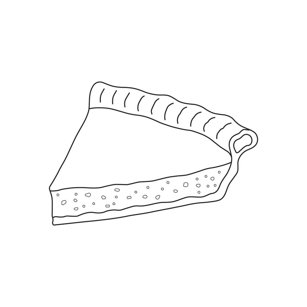 Hand drawn slice of pie icon Cartoon illustration Isolated on White Background vector