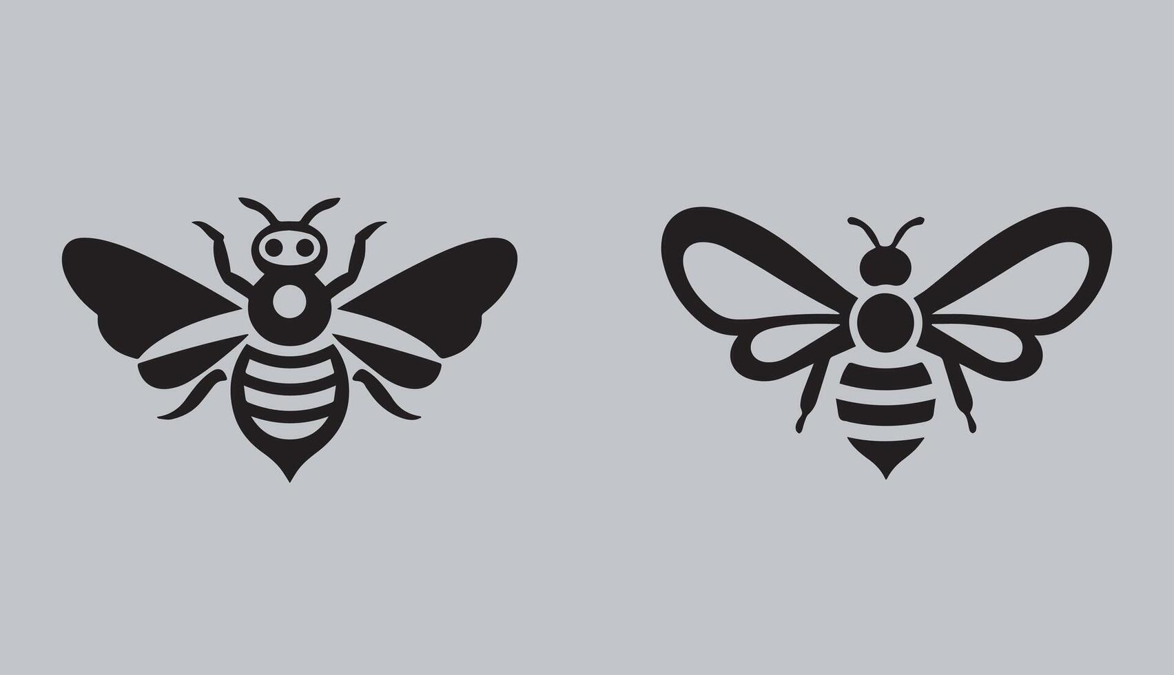 Simple modern bee illustration vector