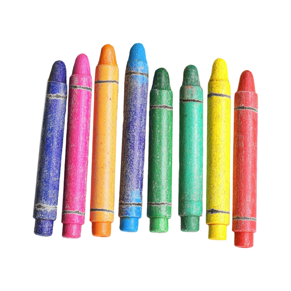Colorful Beautiful Crayons on Transparent Background png