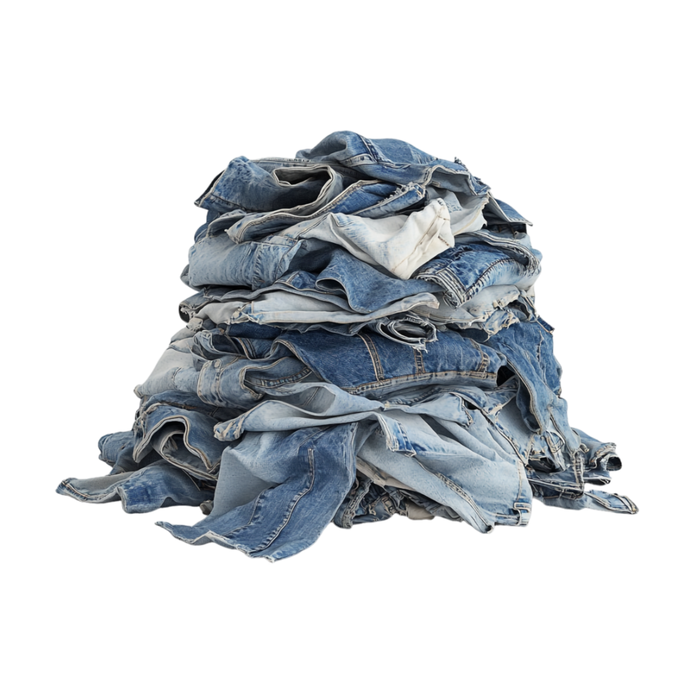 Stack of Blue Jeans on Transparent Background png
