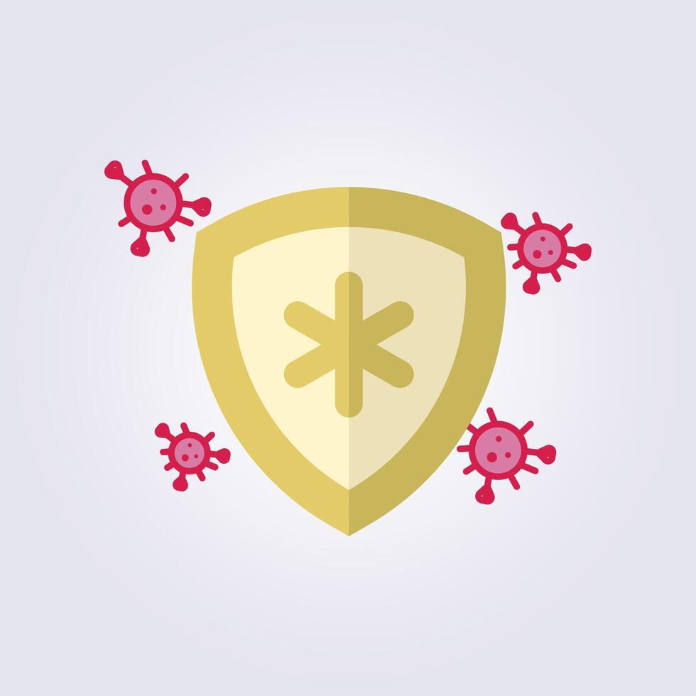 Virus protection illustration design, virus prevention icon symbol vector