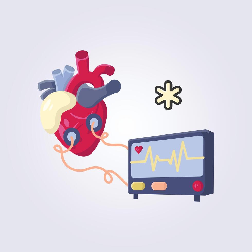 Heart rate monitor illustration graphic flat icon design vector