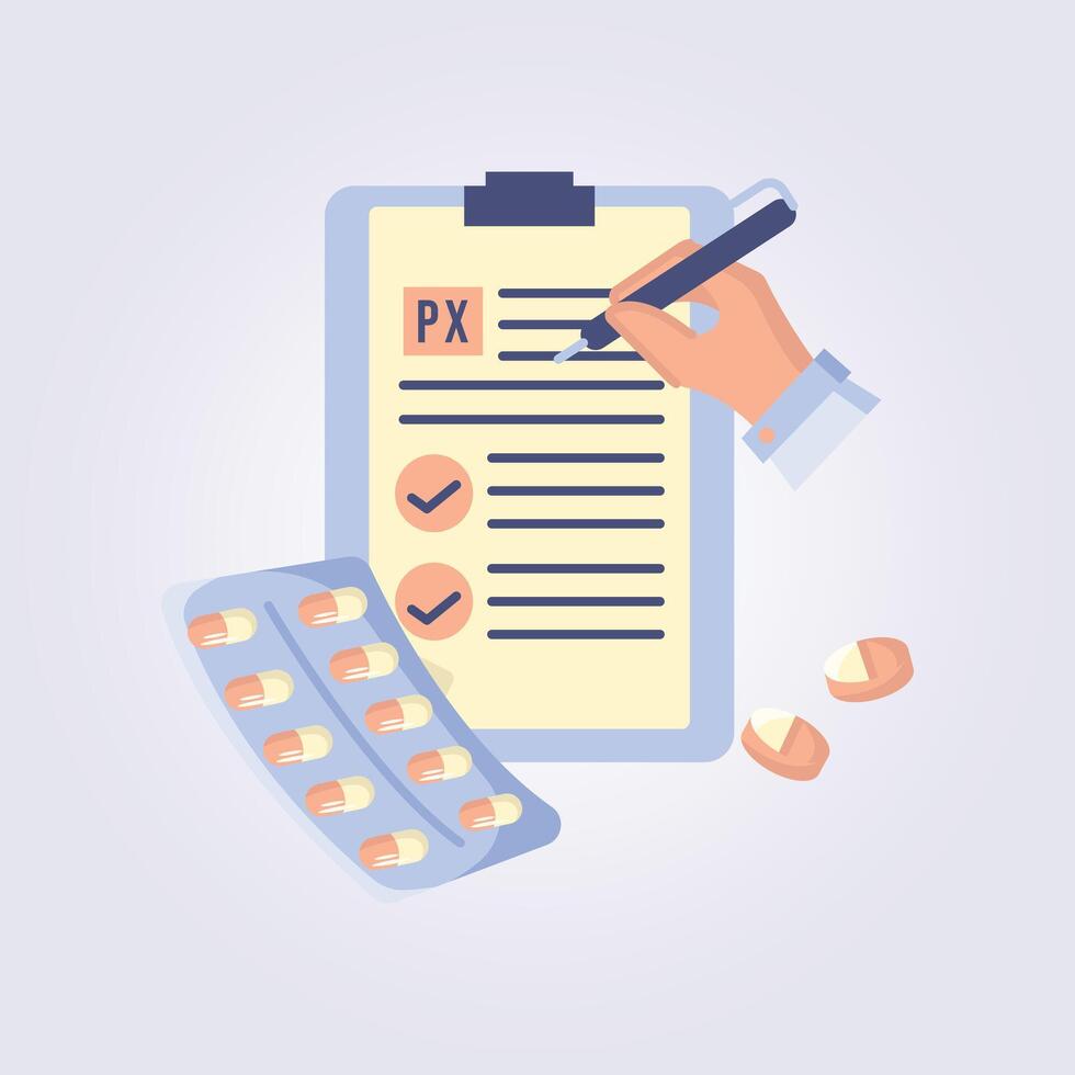 Doctor Writing Prescription illustration design vector