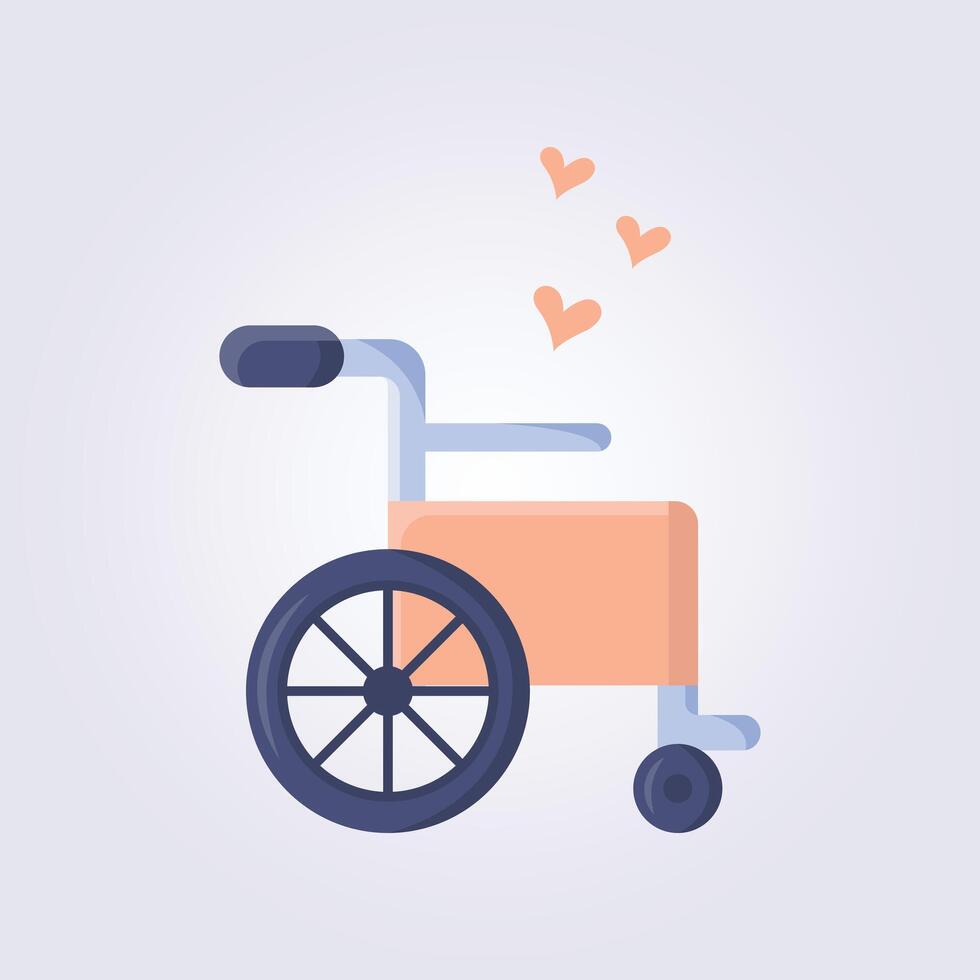 wheelchair illustration design template background, disability chair icon design vector