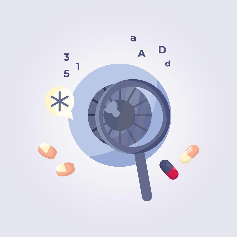 Eye inspection illustration flat icon template graphic design vector