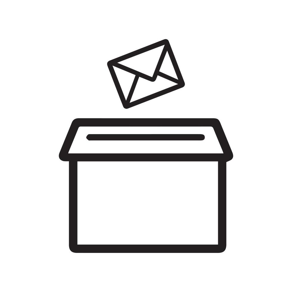 Ballot box vote paper icon. politics choose black design. vector