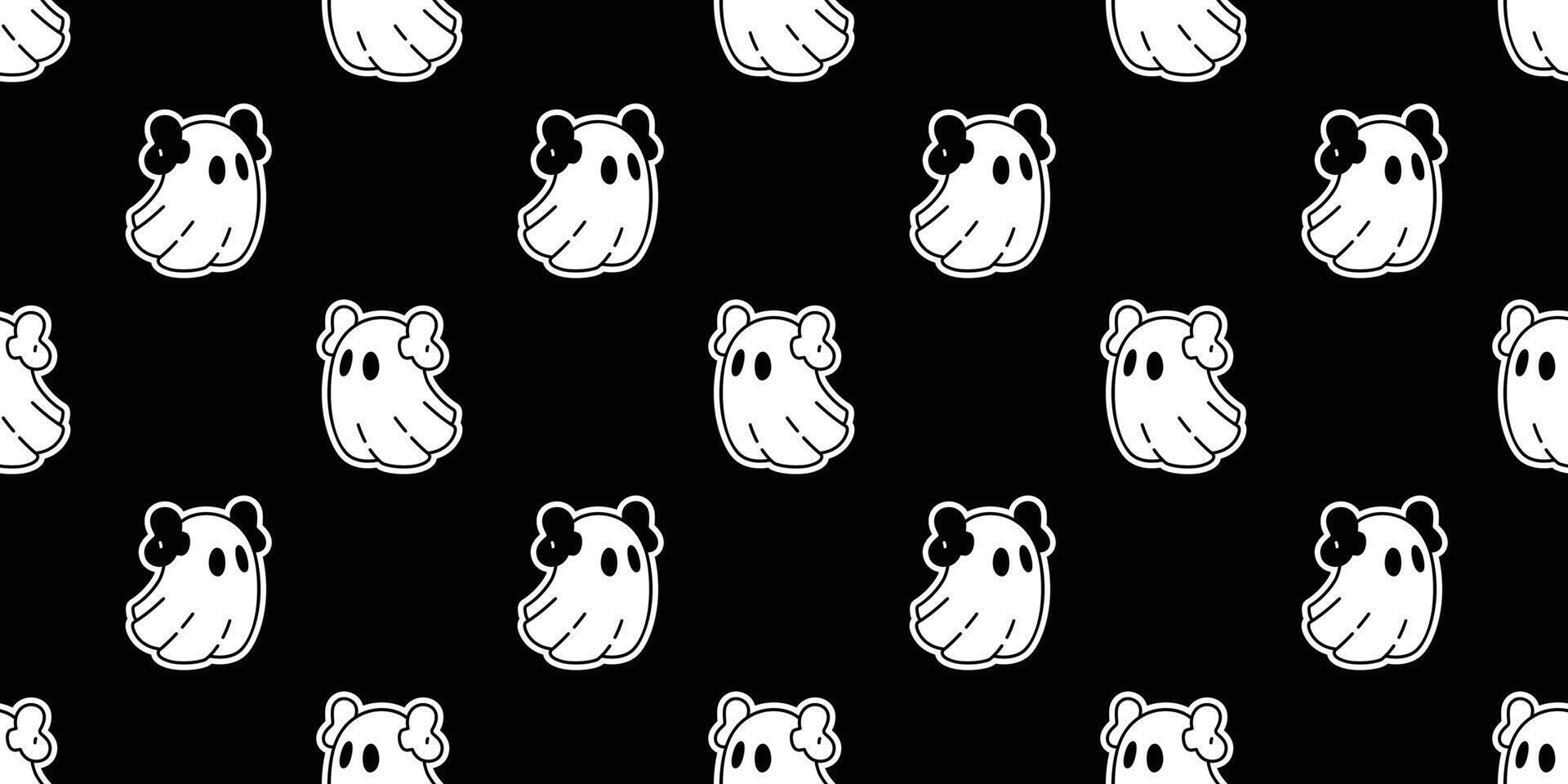 Ghost seamless pattern spooky Halloween scarf isolated tile background repeat wallpaper cartoon devil evil gift wrapping paper doodle illustration design vector