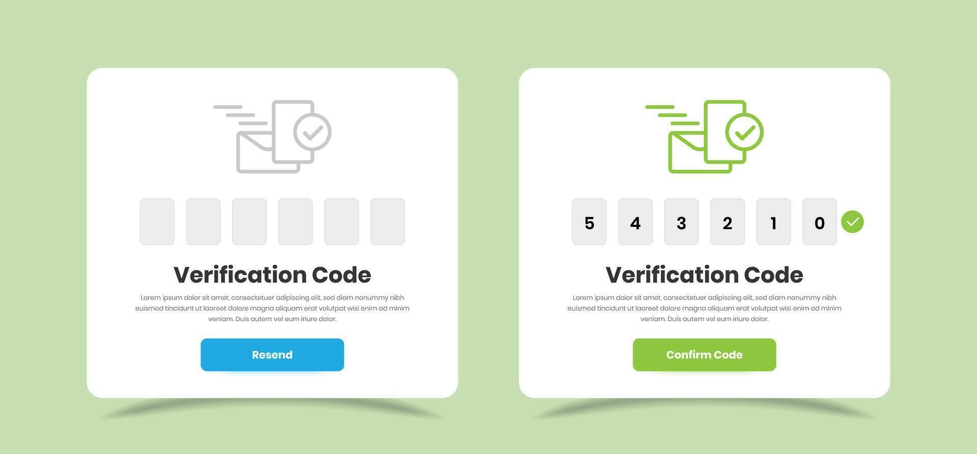 Code authentication and verification page popup design for web and ...