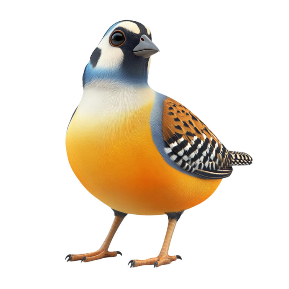 3D Rendering of Bird with Yellow Body and Black on Transparent background AI-Generative png