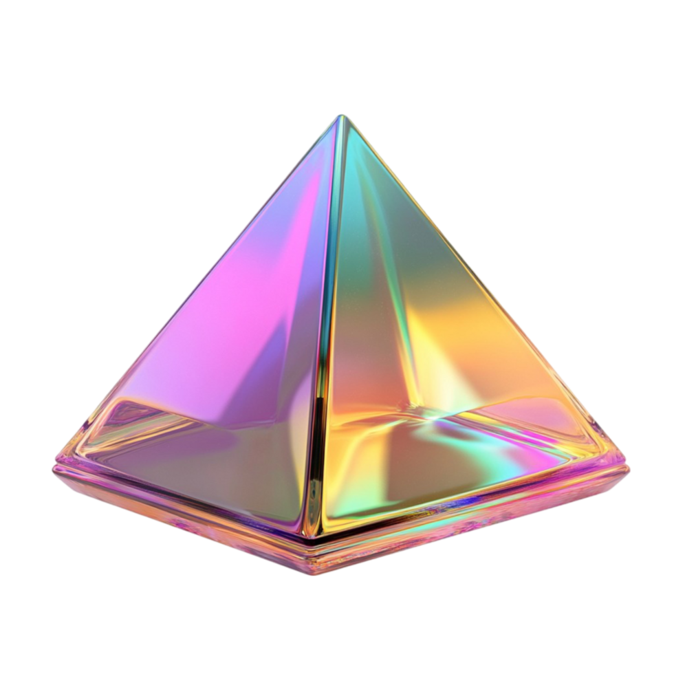 3D Rendering of a Pyramid Geometric Shape on Transparent background AI-Generative png