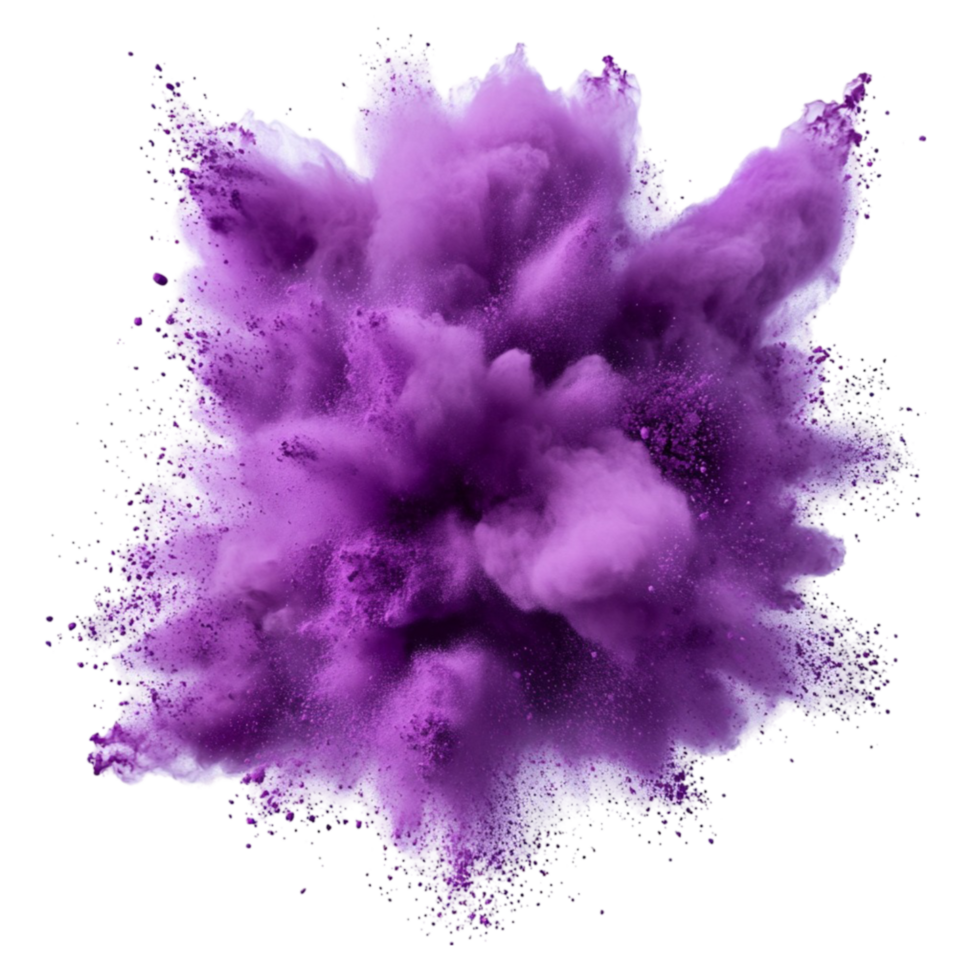 Vibrant Purple Smoke Cloud with Light Hue on Transparent background AI-Generative png