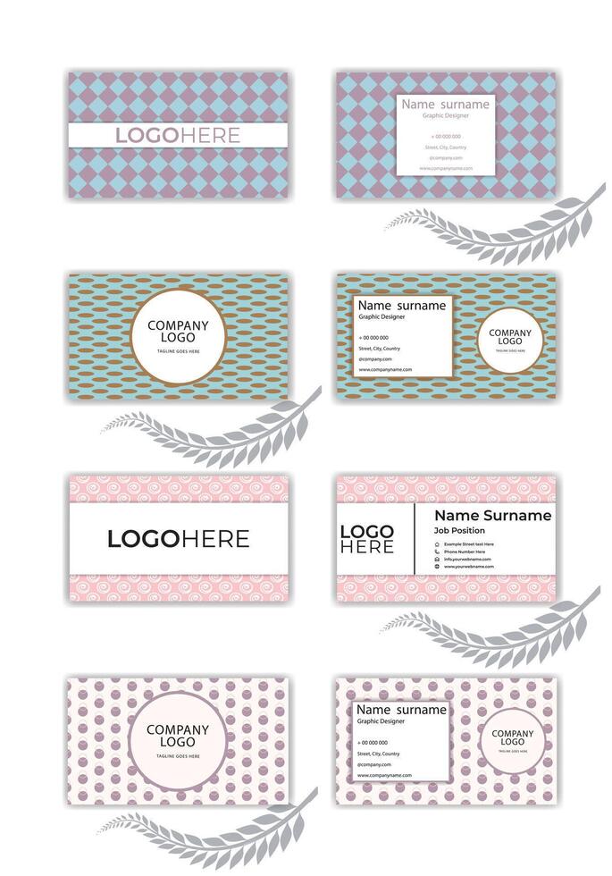 Print a geometric visiting card design template. vector
