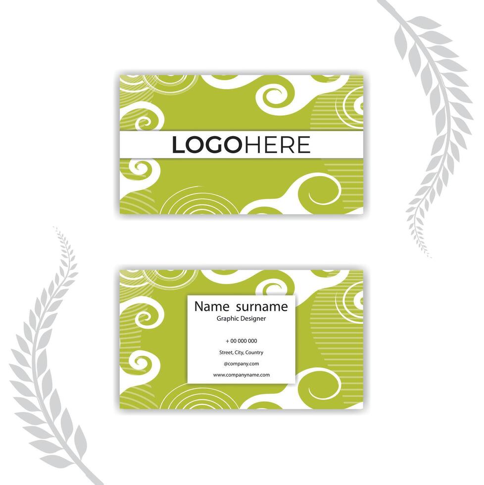 Print Lovely business card with nature concept. vector