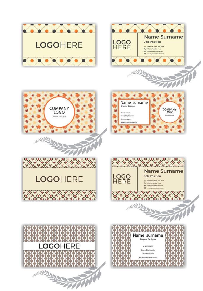 Print Business cards with modern lines. vector