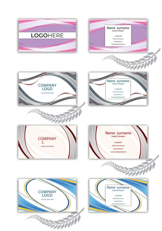 Print abstract stylish business card design. vector