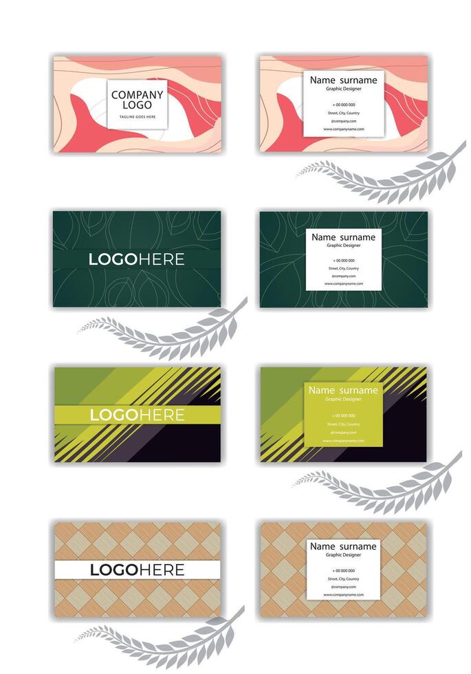 Print Abstract stylish colorful wave business cards. vector