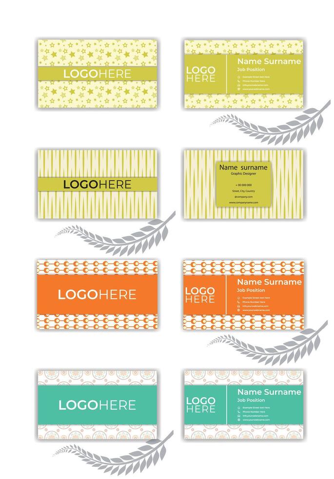 Print an Elegant modern business card design template set. vector