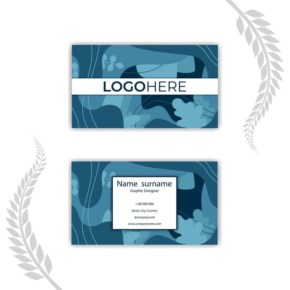Print Hand drawn flat design elegant business card. vector