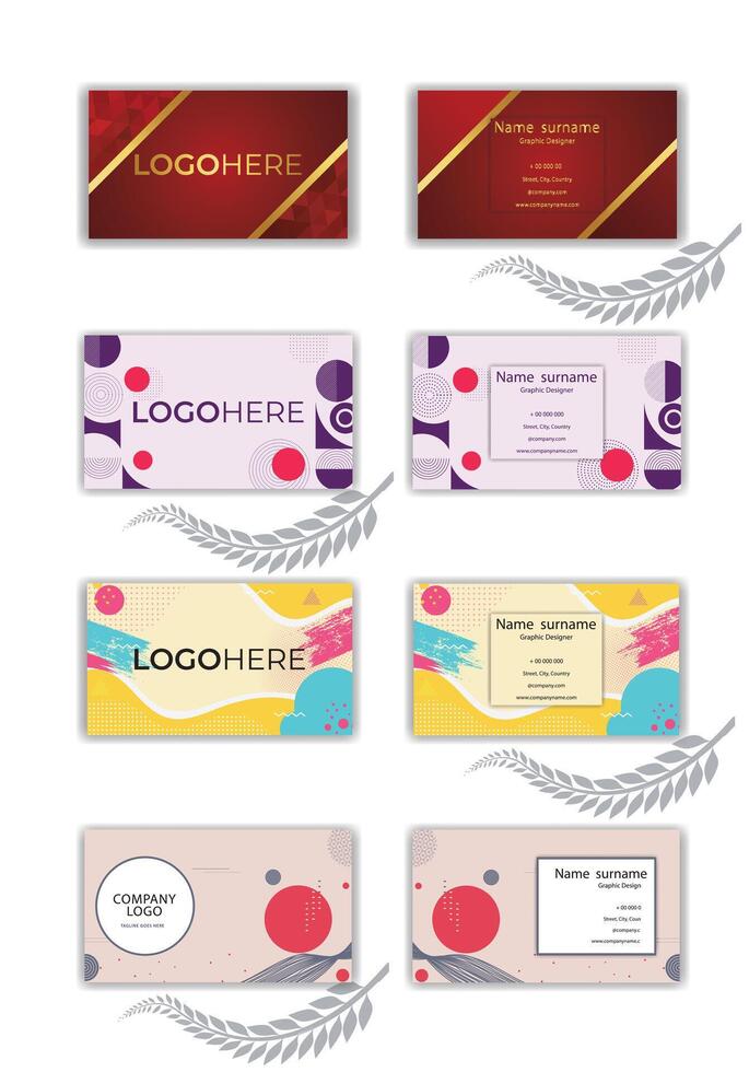 Print Business card template in abstract style. vector