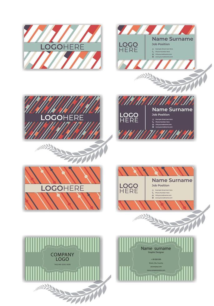 Print Business Card Set Creative and Clean Business Card Template. vector