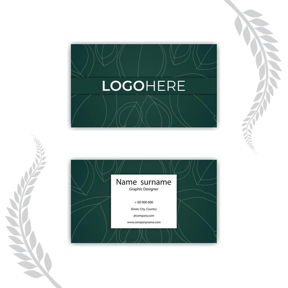 Print a Creative business card template with a nature concept. vector