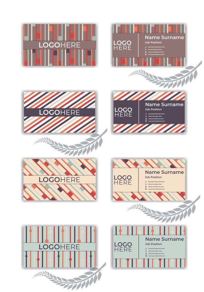 Print Abstract geometric business card template set. vector