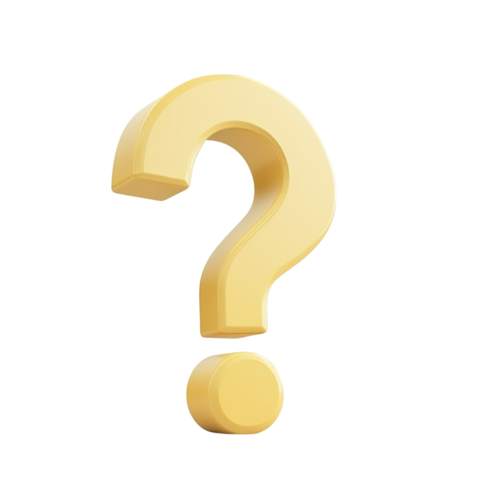 Yellow Question Mark Centered on Transparent background AI-Generative png