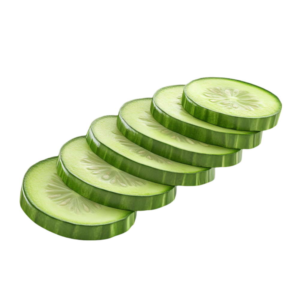 Sliced Cucumber on Transparent background AI-Generative png