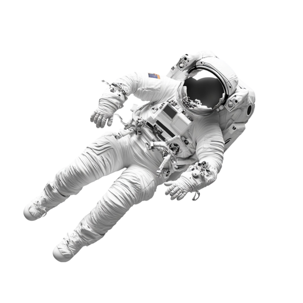 Space Suit Floating in Space with Starry on Transparent background AI-Generative png