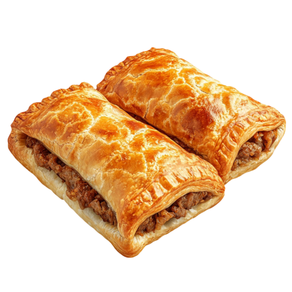 Two Meat Pies on Transparent background AI-Generative png