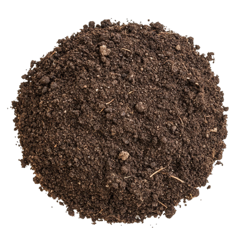 Pile of Loose Brown Soil on Transparent background AI-Generative png