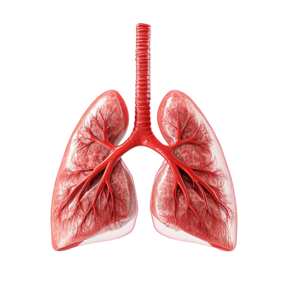 3D Rendering of Human Lung with Visible on Transparent background AI-Generative png