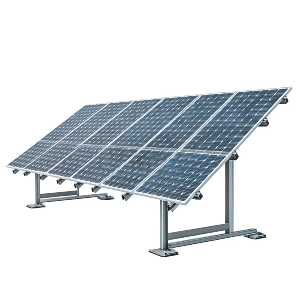 Solar Panel Mounted on Metal Frame on Transparent background AI-Generative png