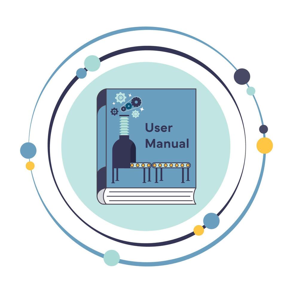 flat design user manual with wrench and screwdriver icon illustration vector