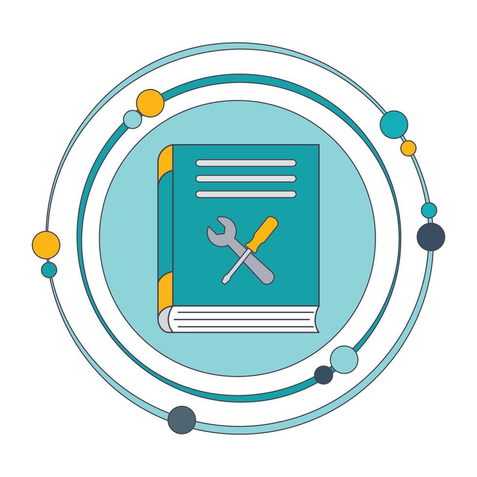 flat design user manual with wrench and screwdriver icon illustration vector