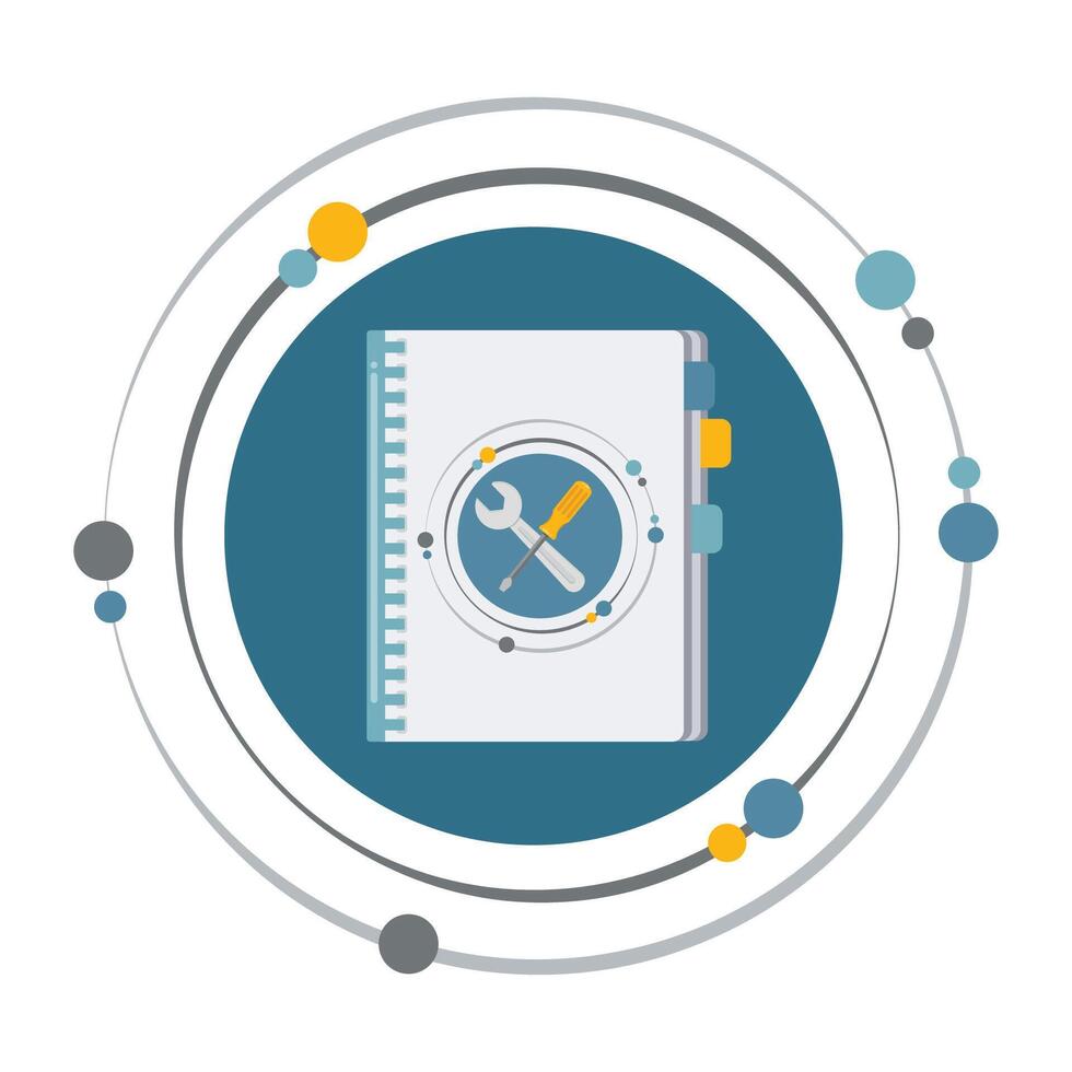 flat design user manual with wrench and screwdriver icon illustration vector
