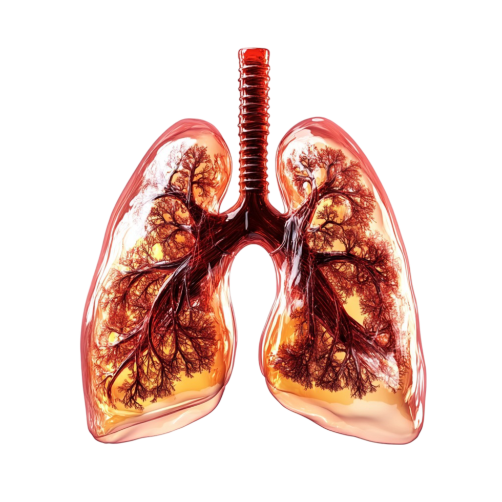Transparent Illustration of Human Lung with Branches on Transparent background AI-Generative png