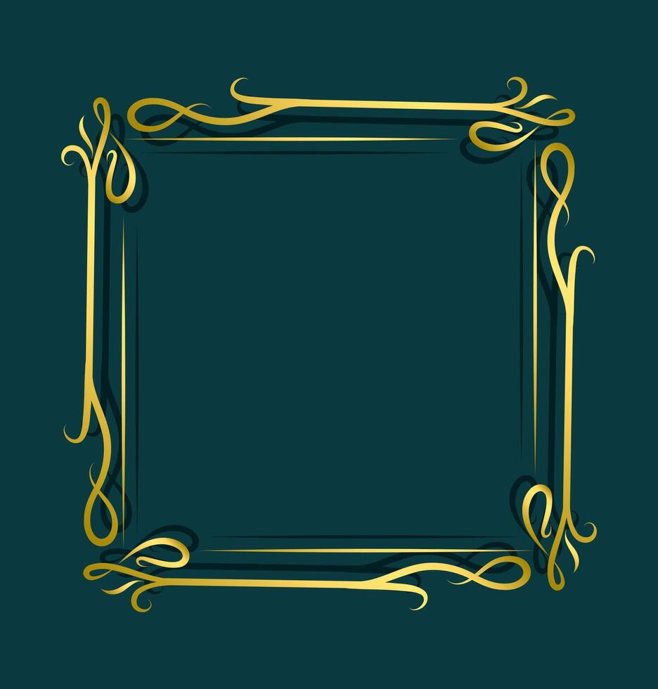 Gold gradation luxury frame background template vector