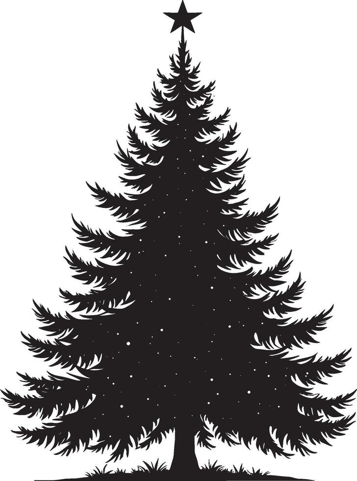 Christmas tree silhouette illustration vector