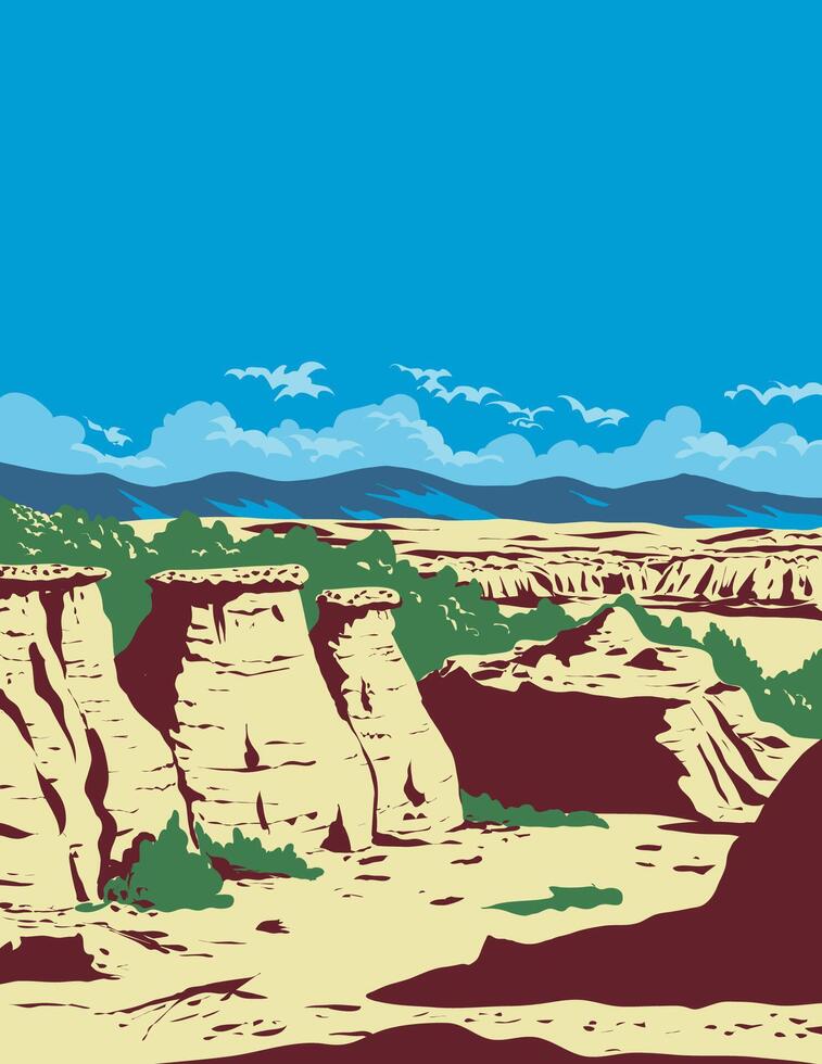 Writing on Stone Provincial Park in Alberta Canada WPA Poster Art vector