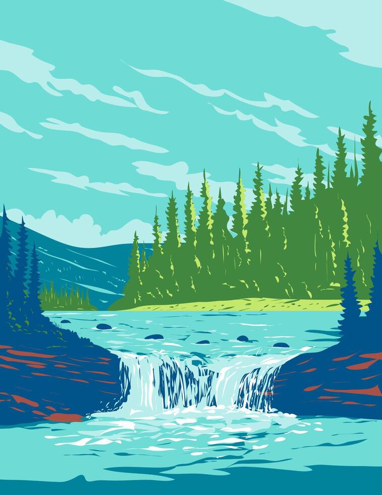 Sheep River Provincial Park in Kananaskis Country Alberta Canada WPA Poster Art vector