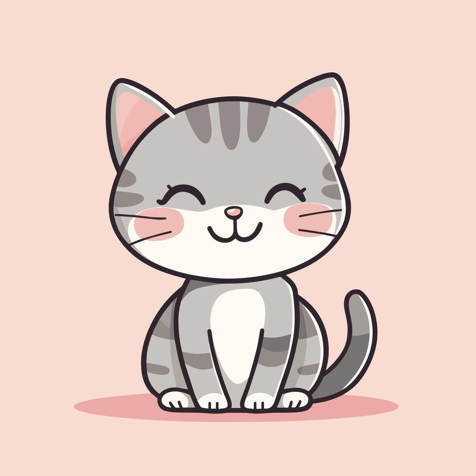 Cute Cartoon Cat Smilling vector