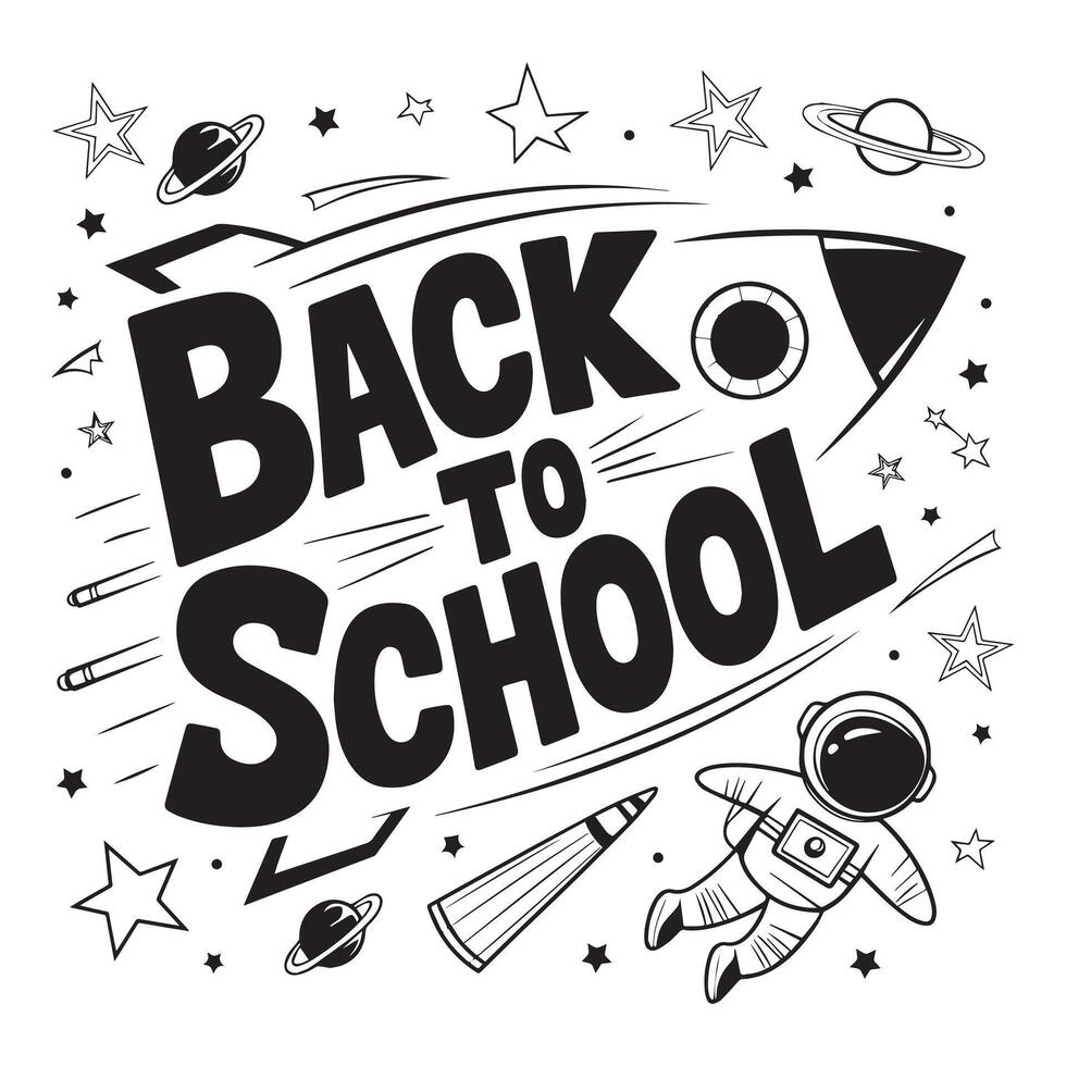 School is Back in Session Silhouette Art vector