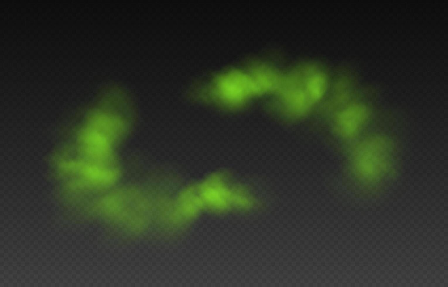 Green smoke, toxic cloud, bad odour concept. vector