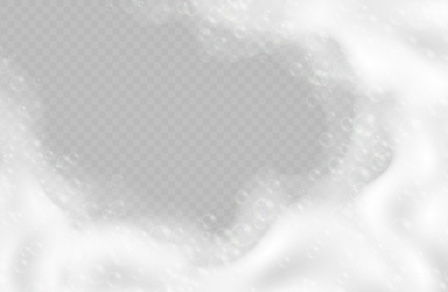 Realistic bath foam with bubbles vector