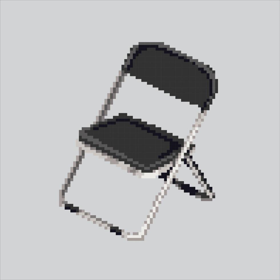 Pixel art illustration Chair. Pixelated Wooden Chair. Wooden chair pixelated for the pixel art game and icon for website and game. old school retro. vector