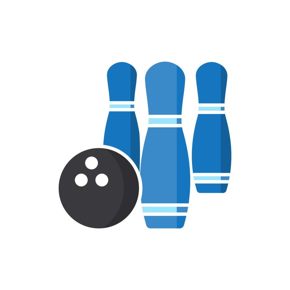 Bowling icon . bowling ball and pin sign and symbol. design illustration icon editable. Perfect for web and app interfaces, infographics, etc. vector