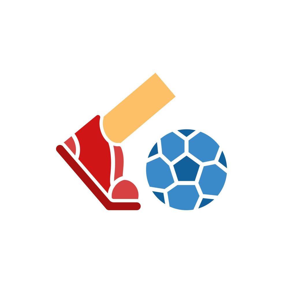 Football Icon. Ball Kick sign, Soccer Sign Logo Illustration icon isolated white background vector