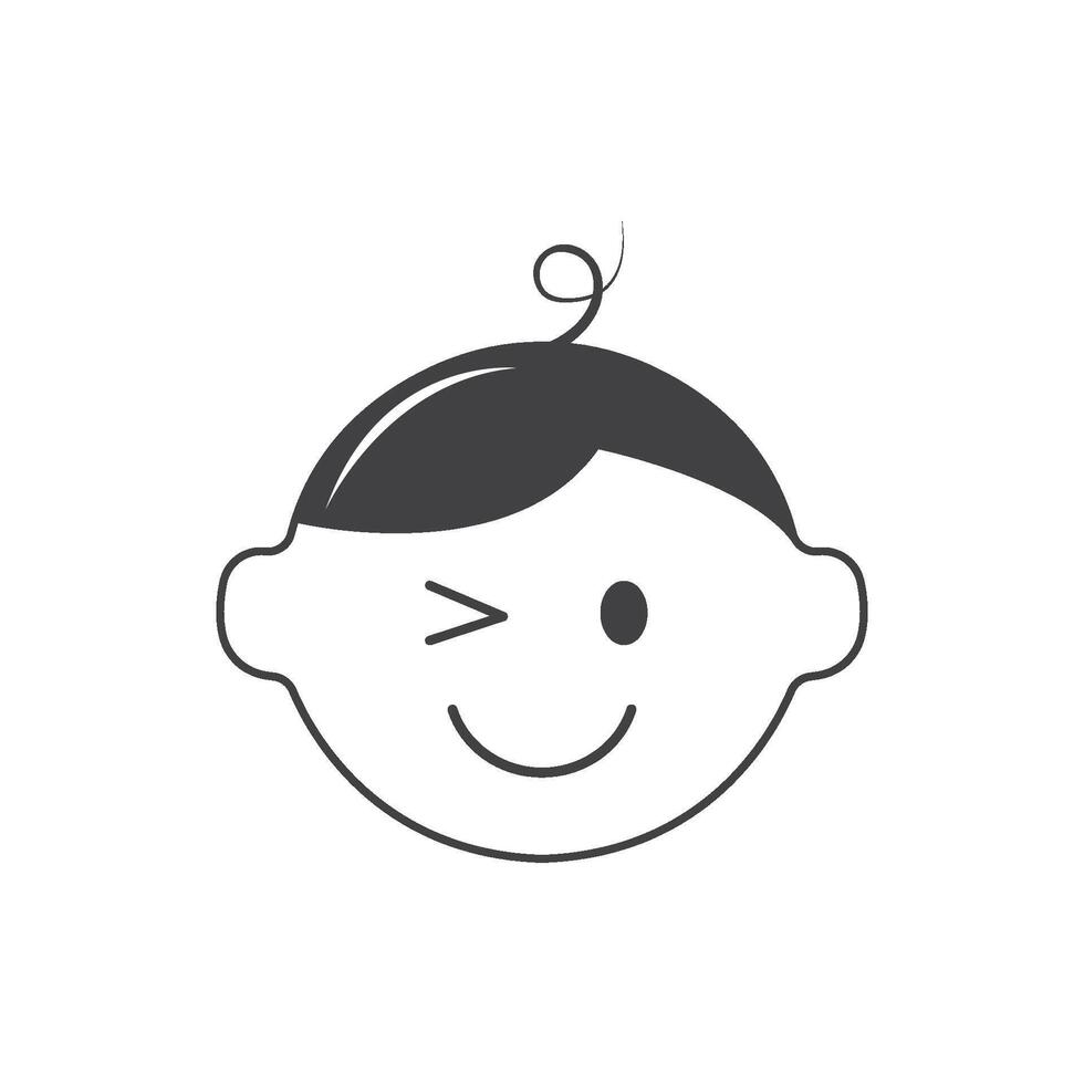 Baby face expressions icon vector